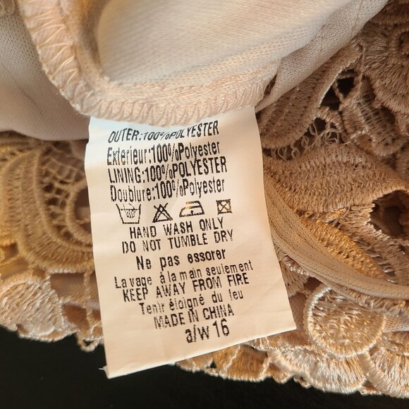 AX Paris Pink Crochet Lace Strappy Bodycon Dress sz 10 Party Cocktail NEW Fairy - Picture 8 of 9